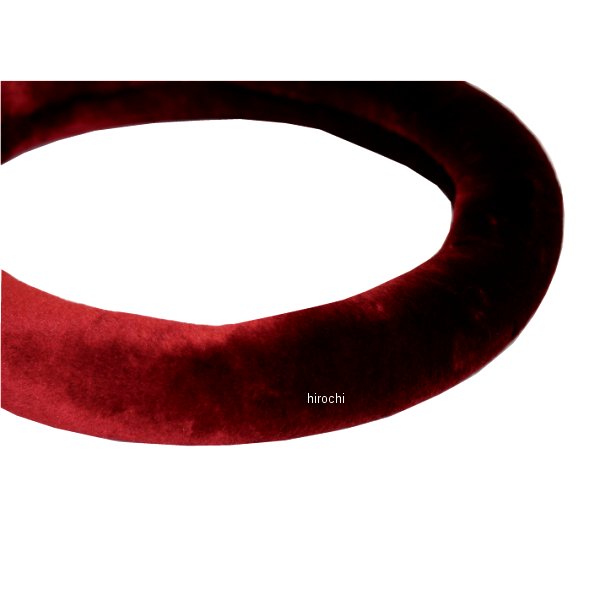 もこもこ ハンドルカバー ショートフェイクファー ステアリングカバー Sサイズ 赤