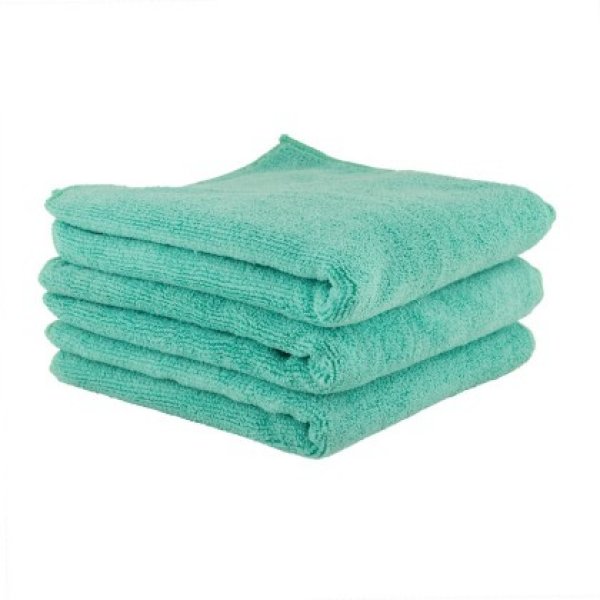 Workhorse Microfiber Towel (Exterior)- 16in x 16in - Green - 3 Pack