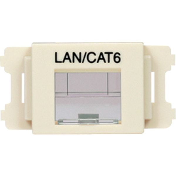 JISプレート用シャッター付きアダプタ オフホワイト LAN・CAT6 (10個入)