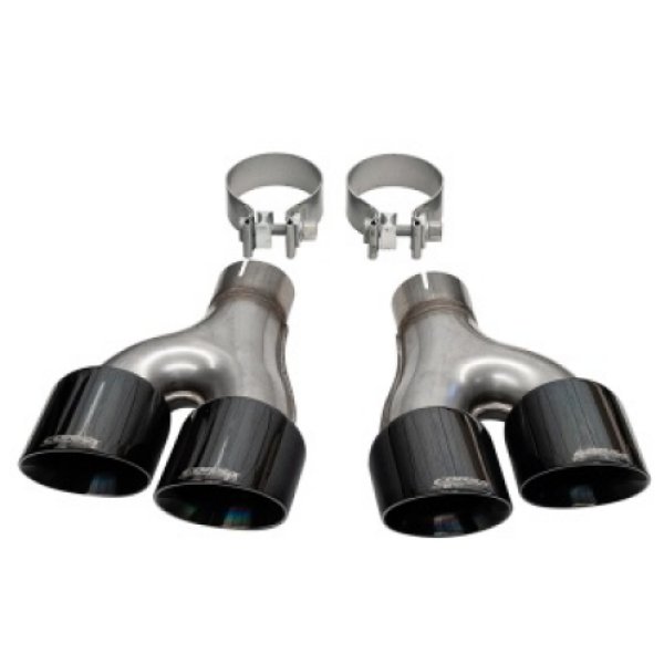 11-21 Jeep Grand Cherokee Twin 2.5in Inlet / 4in Outlet Black PVD Pro-Series Tip Kit