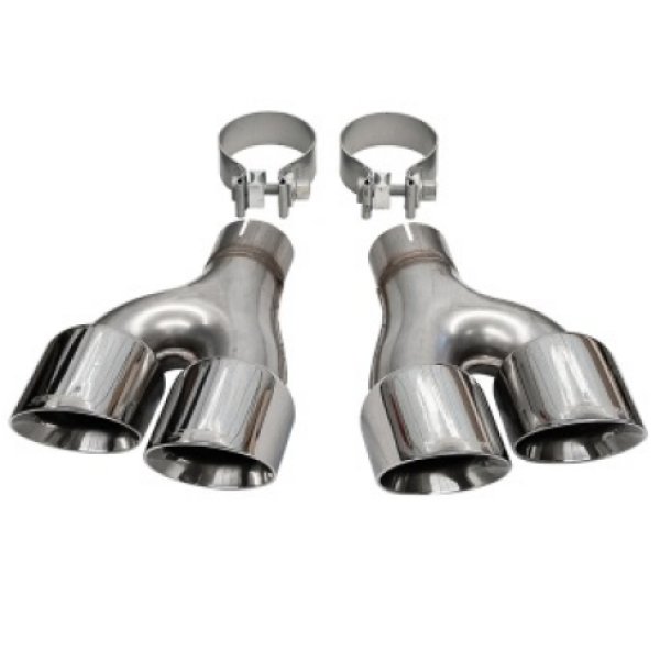 11-21 Jeep Grand Cherokee Twin 2.5in Inlet / 4in Outlet Polished Pro-Series Tip Kit