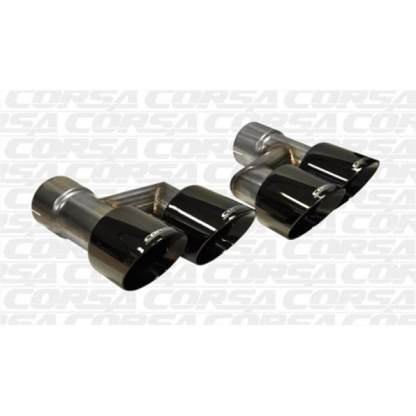 15-16 Ford Mustang GT 5.0 Black Quad Tips Kit