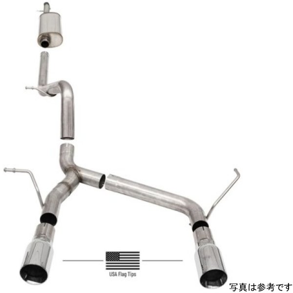 18-21 Jeep Wrangler JLU 3.6L 2.75in Sport Cat-Back Exhaust w/ American Flag Tips