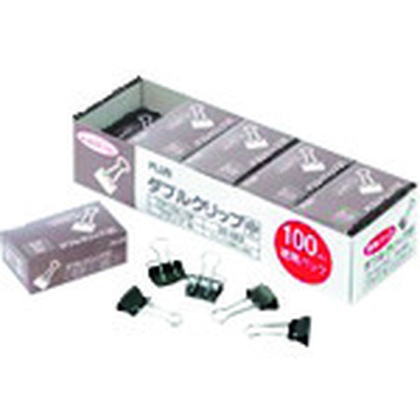 CP10410P  35582)ダブルクリップ  中 黒 100個