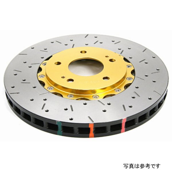 08-17 Mitsubishi Evo X Front Drilled & Slotted 5000 Series 2 Piece Rotor w/ Gold Hat