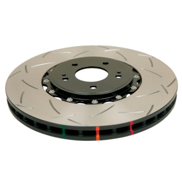 08-13 Chevrolet Camaro 6.2L 5000 Series Front Left 2 Piece Rotor Slotted & Drilled w/ Black Hat