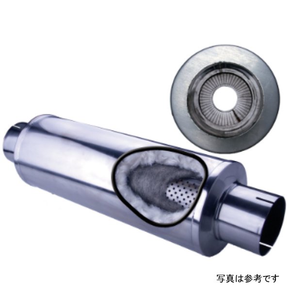 MFLR 5inID SGL IN/SGL OUT 7inDIA X 24in BODY 30in LENGTH LOUVERED SLOTTED ENDS 409 SS