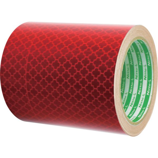 日東エルマテリアル 軟質高輝度プリズム反射テープDM9600 100mm×5M 赤