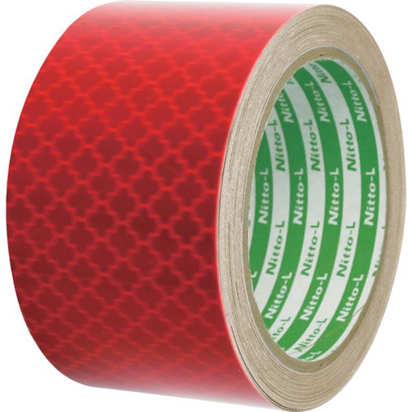 日東エルマテリアル 軟質高輝度プリズム反射テープDM9600 50mm×5M 赤