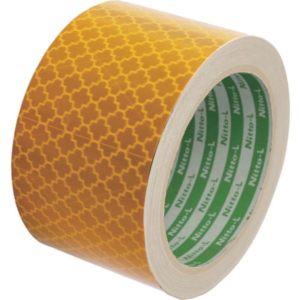 日東エルマテリアル 軟質高輝度プリズム反射テープDM9600 50mm×5M 黄