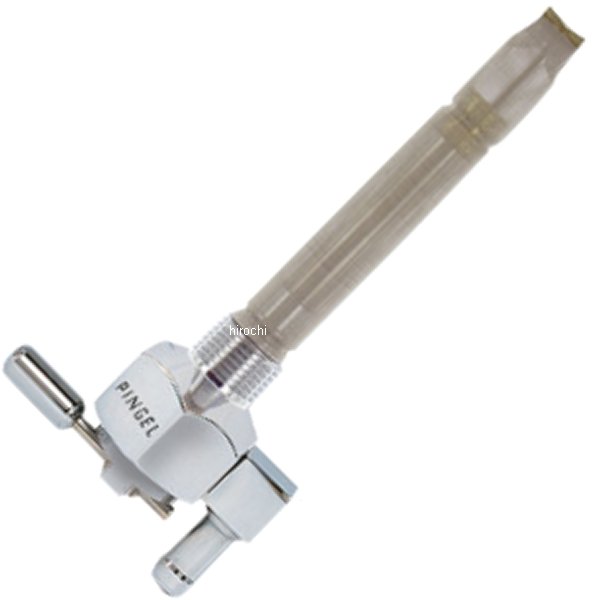 フューエルバルブ ペットコック 180°内側3/8インチNPT六角 クローム