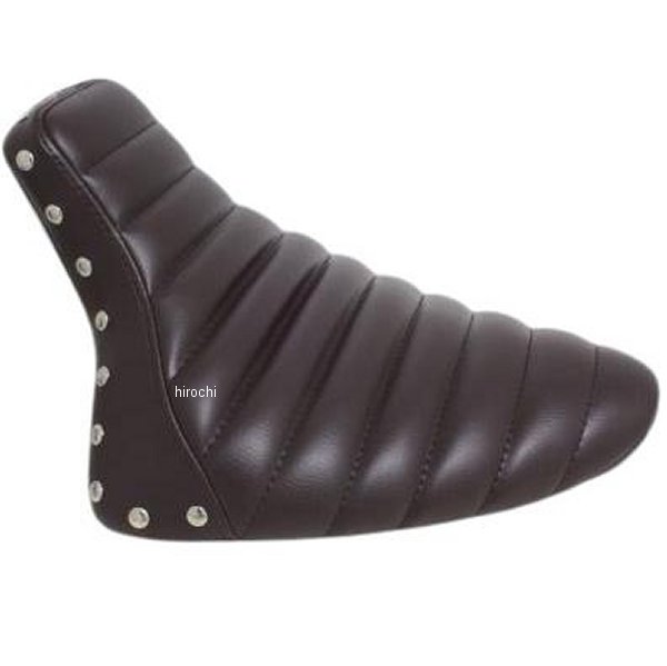 スタッド付きシングルシート タックロール ストレッチリアフェンダー&フラットフェンダー専用 茶