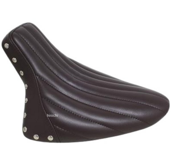 スタッド付きシングルシート バーチカル ストレッチリアフェンダー&フラットフェンダー専用 茶