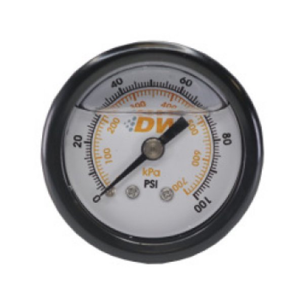 0-100 PSI 1/8in NPT Mechanical Fuel Pressure Gauge 1.5in Diameter Black Housing