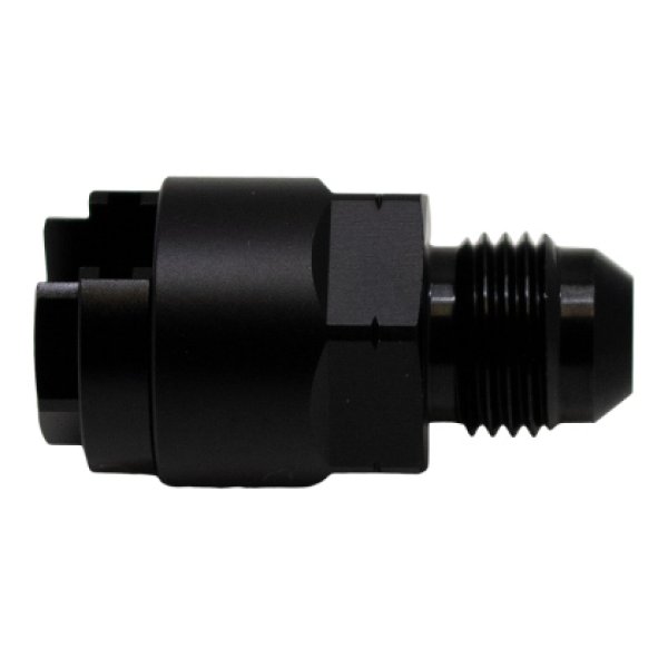 6AN Male Flare to 1/4in Female EFI Quick Connect Adapter - Anodized Matte Black