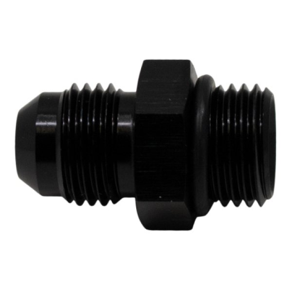 6AN ORB Male to 6AN Male Flare Adapter (Incl O-Ring) - Anodized Matte Black