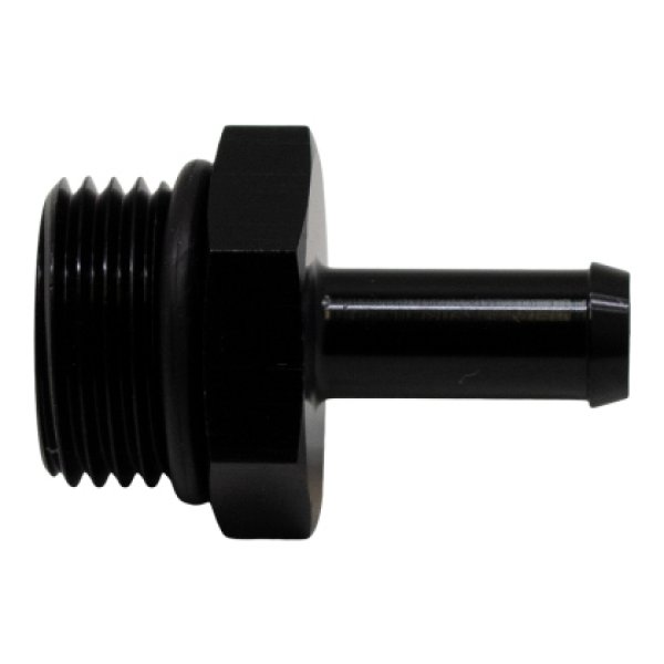 8AN ORB Male to 5/16in Male Barb Fitting (Incl O-Ring) - Anodized Matte Black