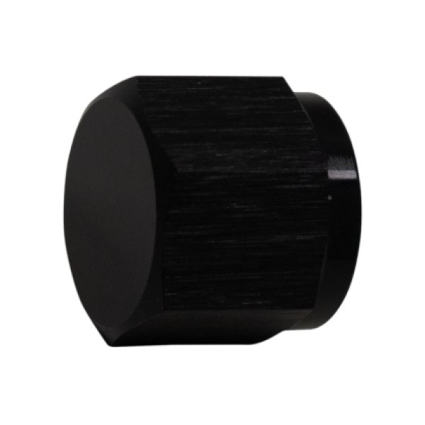 6AN Female Flare Cap - Anodized Matte Black