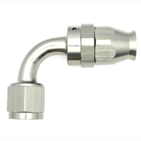 8AN Female Swivel 90-Degree Hose End PTFE (Incl. 1 Olive Insert)