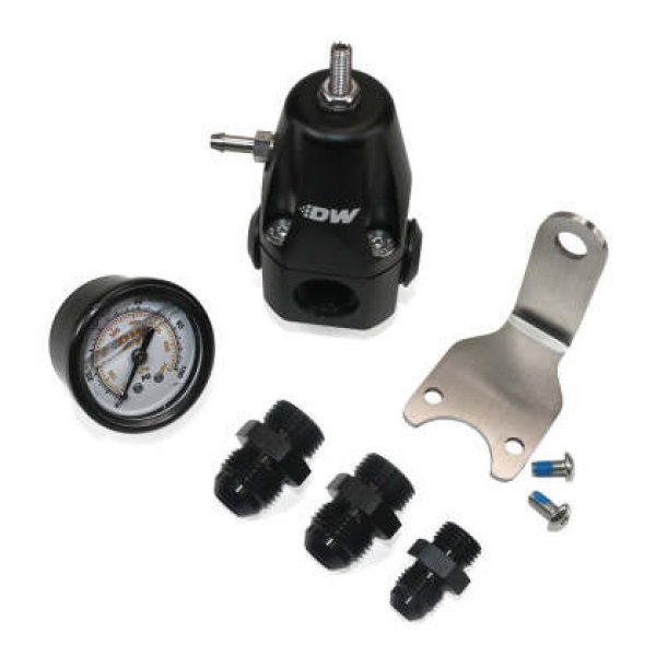 DWR1000 AFPR + Pressure Gauge + 8AN & 6AN Fittings - Anodized Black