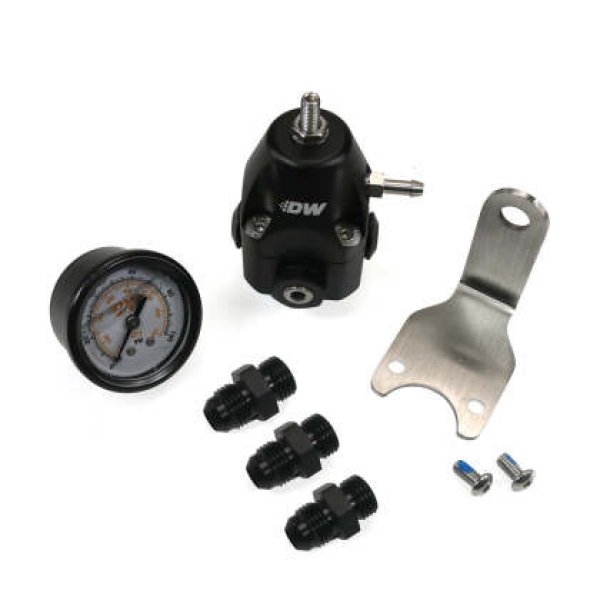 DWR1000C AFPR + Pressure Gauge + 6AN & 8AN fittings - Anodized Black