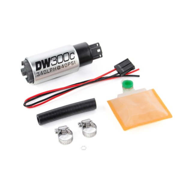 340lph DW300C Compact Fuel Pump w/ Universal Install Kit (w/o Mounting Clips)