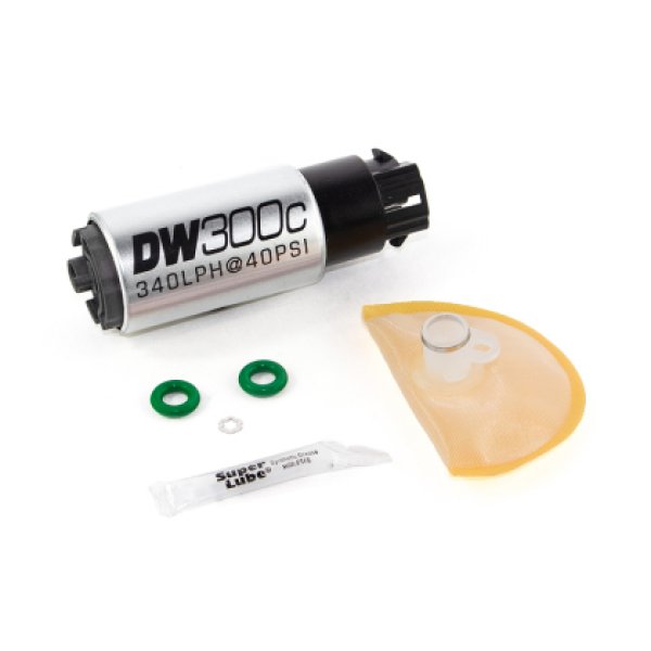 340lph DW300C Compact Fuel Pump w/ 08-14 WRX/ 08-15 STI Set Up Kit (w/ Mounting Clips)