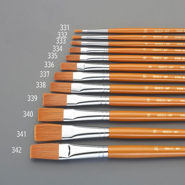 ６号 水彩平筆(馬毛・PBT)