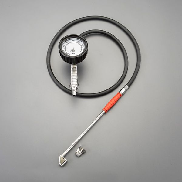 0-1500kPa タイヤゲージ&チャック(ロングホース)