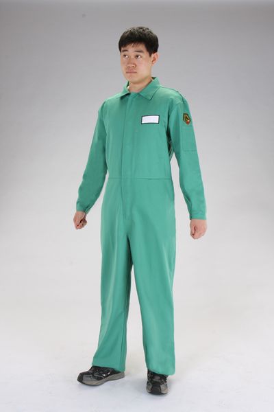 [L] 難燃カバーオール(グリーン)