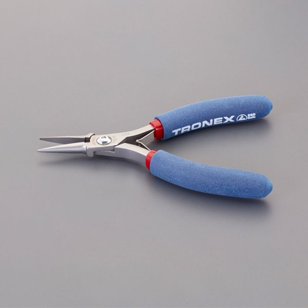 136mm 精密プライヤー(ESD/半丸/バネ付)