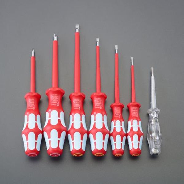 7本組 [＋ -] 絶縁ドライバー (ステンレス製/ホルダー付)