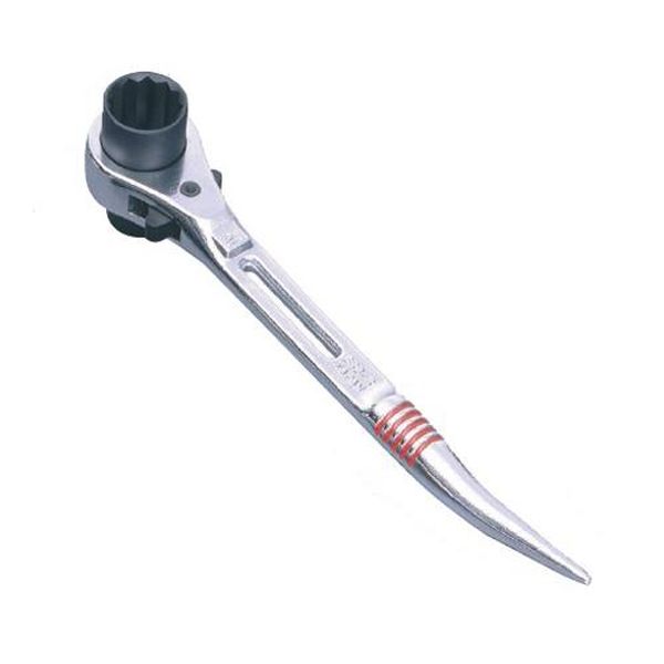 17x21mm/240mm 両口ラチェットレンチ (曲りシノ付/ショート)