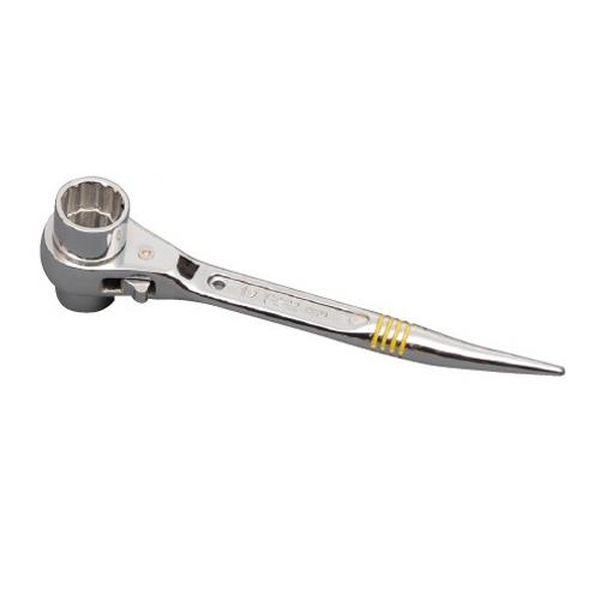 17x19mm/195mm 両口ラチェットレンチ (曲りシノ付/ショート)