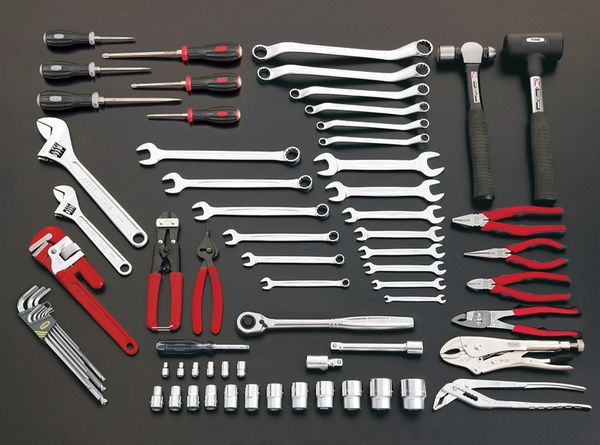 [71個組] ツールワゴン付工具セット