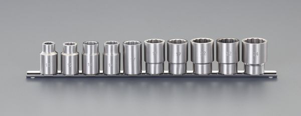 1/2"DR/10個組 ｿｹｯﾄｾｯﾄ(ｽﾃﾝﾚｽ