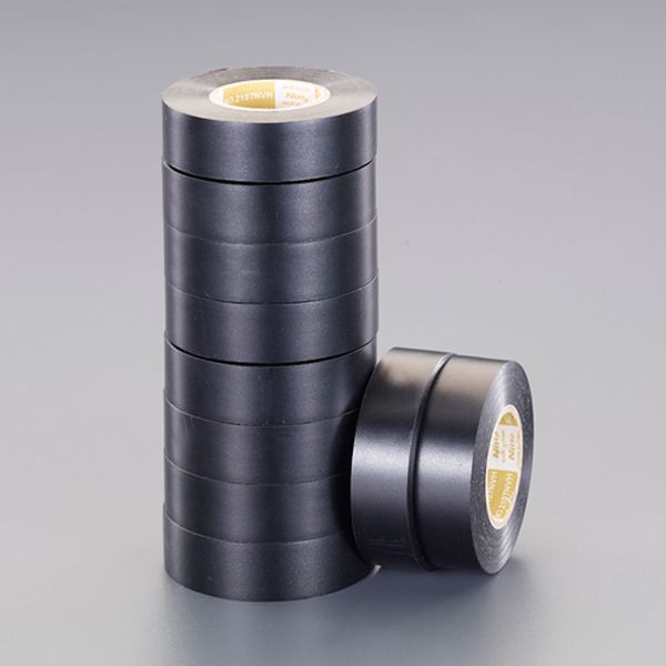 19mmx20m ビニール粘着テープ(ハーネス用)(黒/10巻)
