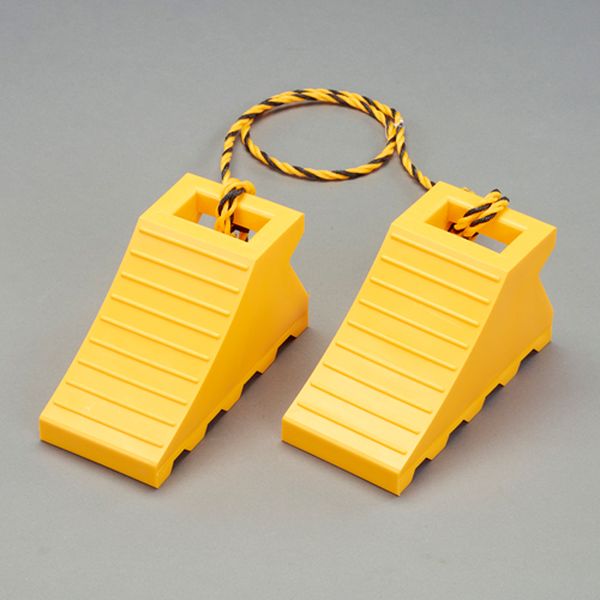 110x235x125mm タイヤストッパー(黄/ヒモ