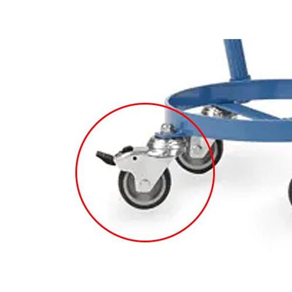 75x25mm 自在キャスター (ブレーキ付/ソリッドゴム)