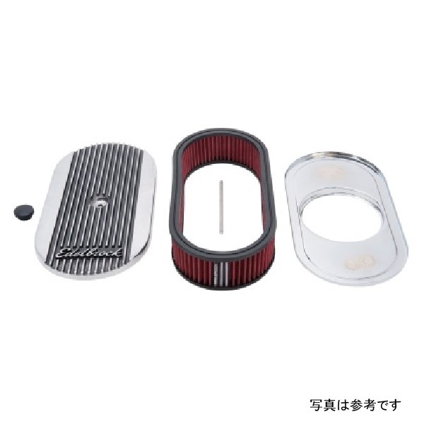 Air Cleaner Elite II Oval Single 4-Bbl Carb 2 5In Red エレメント Polished