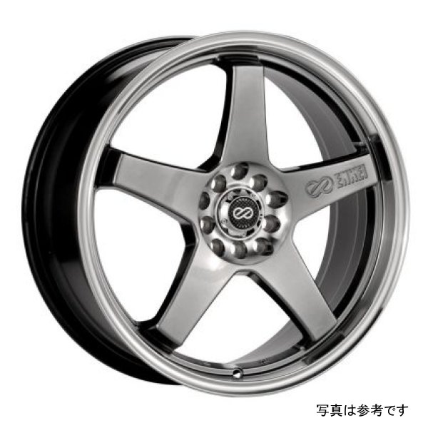 Enkei EV5 17x7 4x100/114.3 45mm Offset 72.6 Bore Diameter Hyper Black w/ Machined Lip Wheel