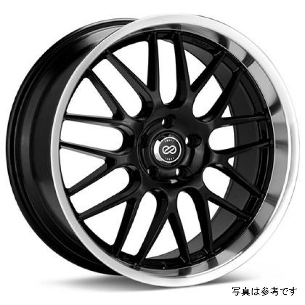 Enkei Lusso 18x7.5 42mm Offset 5x100 Bolt Pattern 72.6 Bore Black w/ Machined Lip Wheel