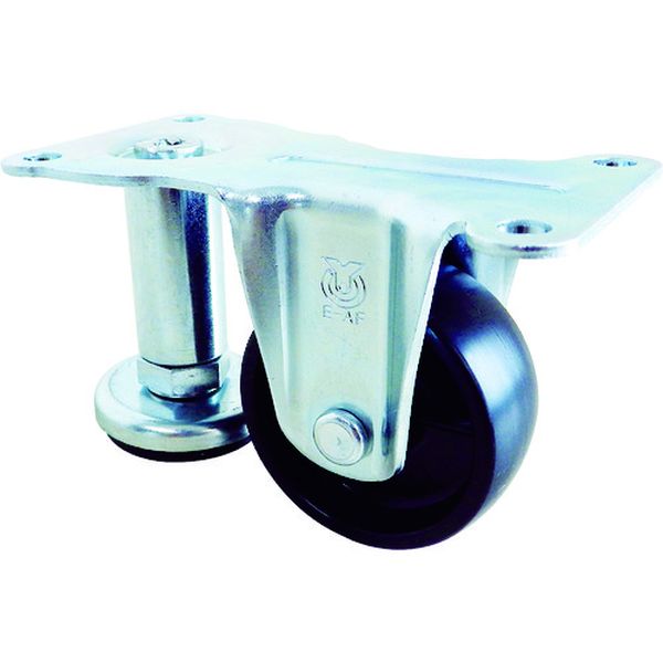 アジャスターフット付キャスター固定車50径ゴム車輪