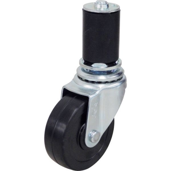 ユーエイ ゴムパイプ35径差し込み式キャスター自在車 125径 ゴム車輪