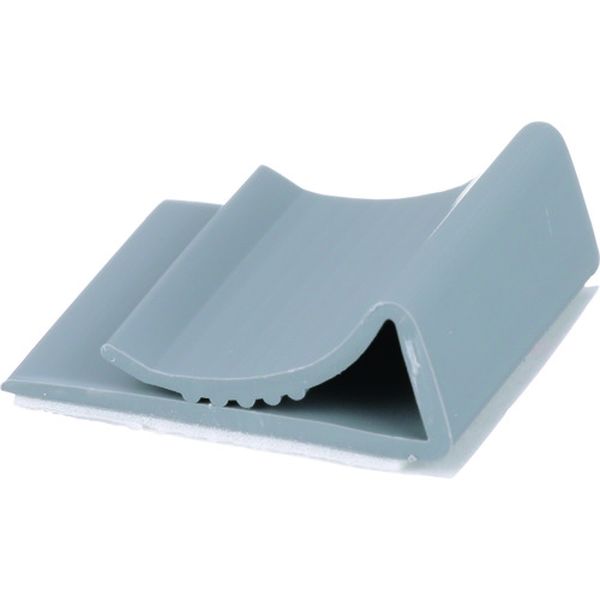 フラットケーブル固定具 ゴム系粘着テープ付き グレー(100個)