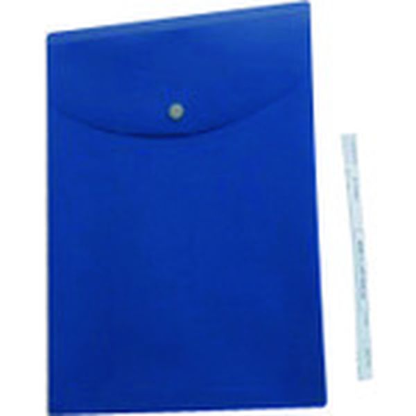 FL120CHBL 196-2875  88271)ポケット付エンベロープ 縦型マチ付 青