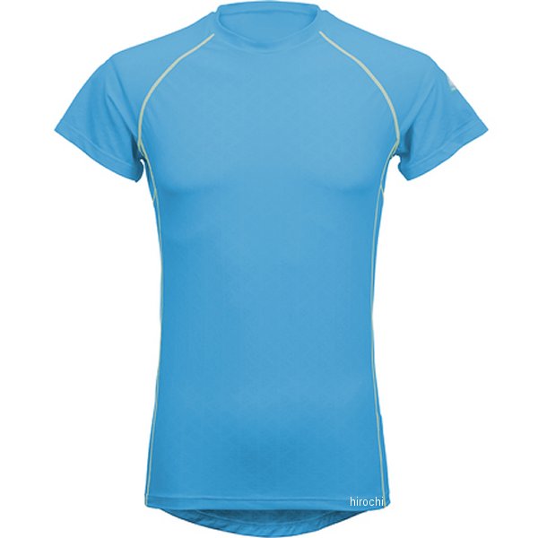 冷感シャツ 半袖クルーネック パフォーマンスライン 青