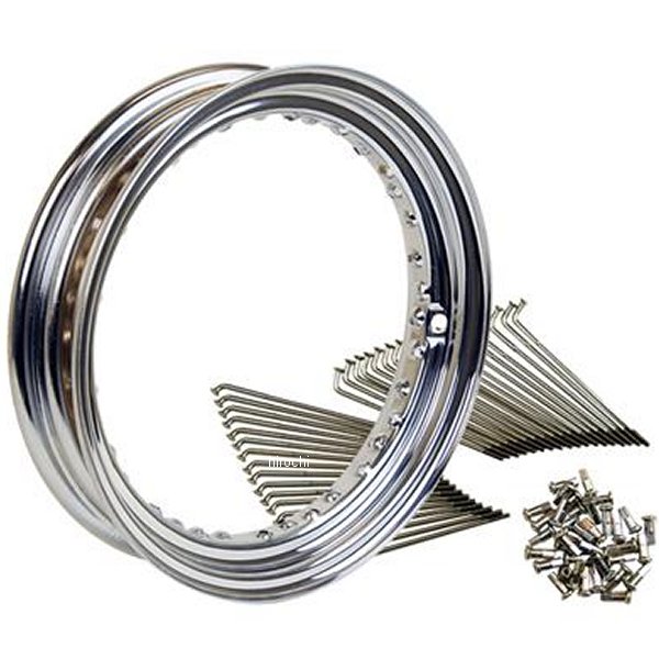 16インチキット MT クローム スチールスポーク TW225、TW200 ディスクブレーキ車 フロント