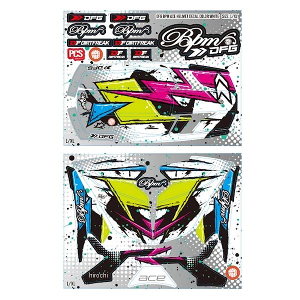 ヘルメットデカール BPMホワイト L/XL