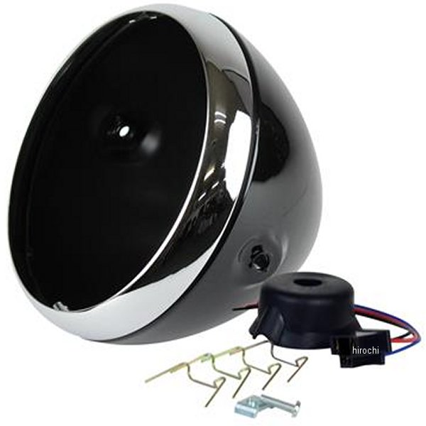 7インチルーカスタイプヘッドライトケース グロスブラック